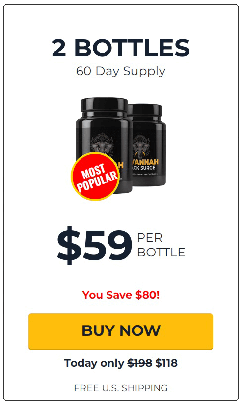 savannah black surge two bottles price list